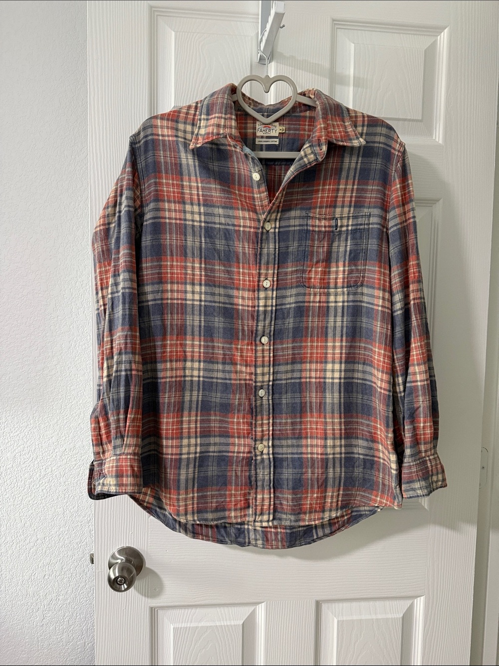 Faherty Men's Red & Blue Plaid Button-Up Shirt